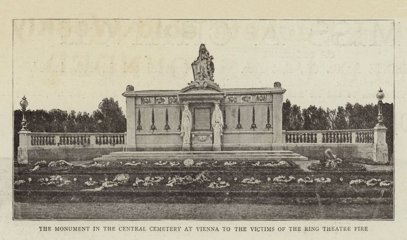 O Monumento no Cemitério Central em Viena para as Vítimas do Ring Theatre Fire de English Photographer