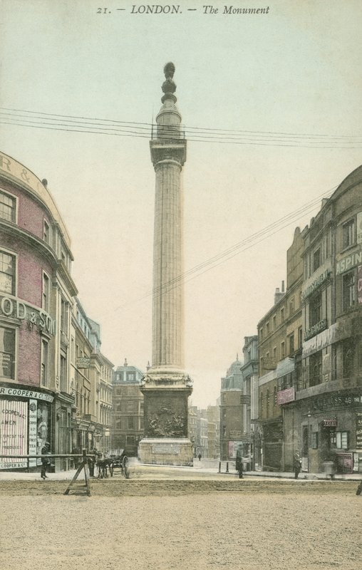 The Monument to the Great Fire, Londres (foto colorida) de English Photographer