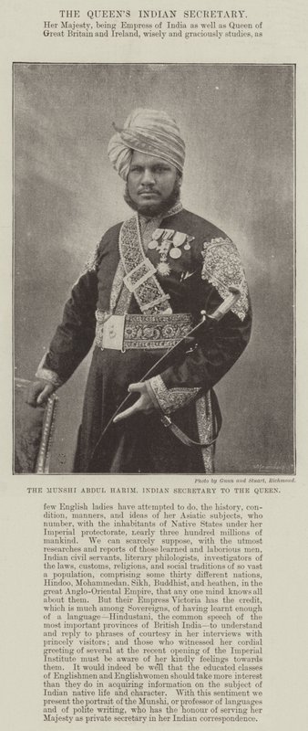 O Munshi Abdul Harim, secretário indiano da rainha de English Photographer