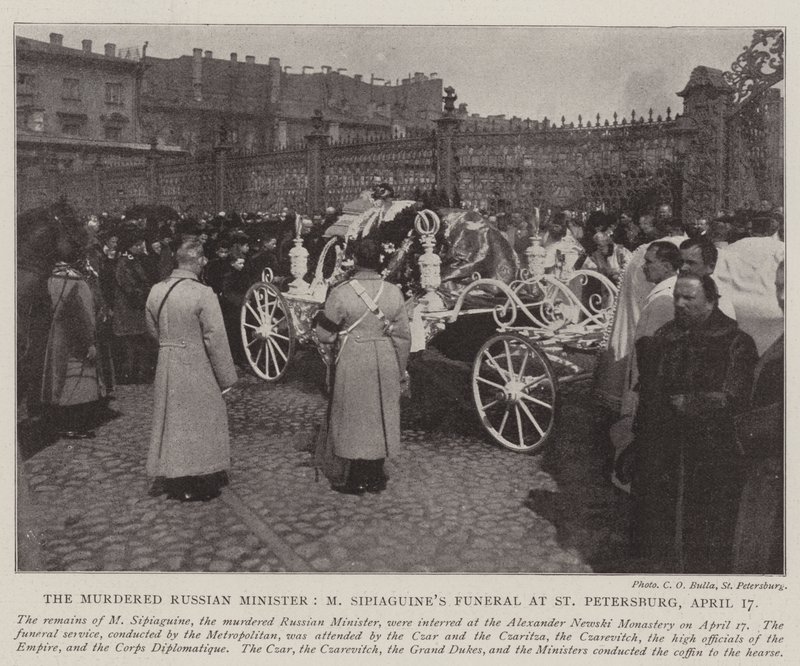 O Ministro Russo Assassinado, M Sipiaguines Funeral em São Petersburgo, 17 de abril de English Photographer