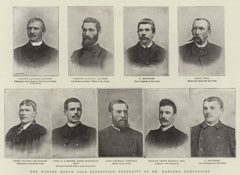 Expedição ao Pólo Norte de Nansen, Retratos de Dr Nansens Companions de English Photographer