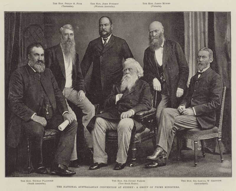 A Convenção Nacional Australasian em Sydney, um grupo de primeiros ministros de English Photographer