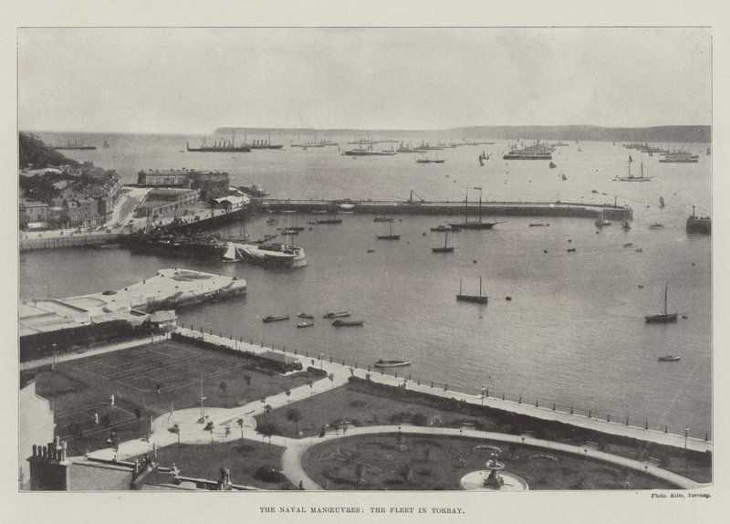 As manobras navais, a frota em Torbay de English Photographer
