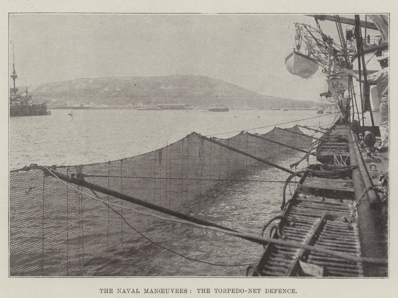 As manobras navais, a defesa Torpedo-Net de English Photographer