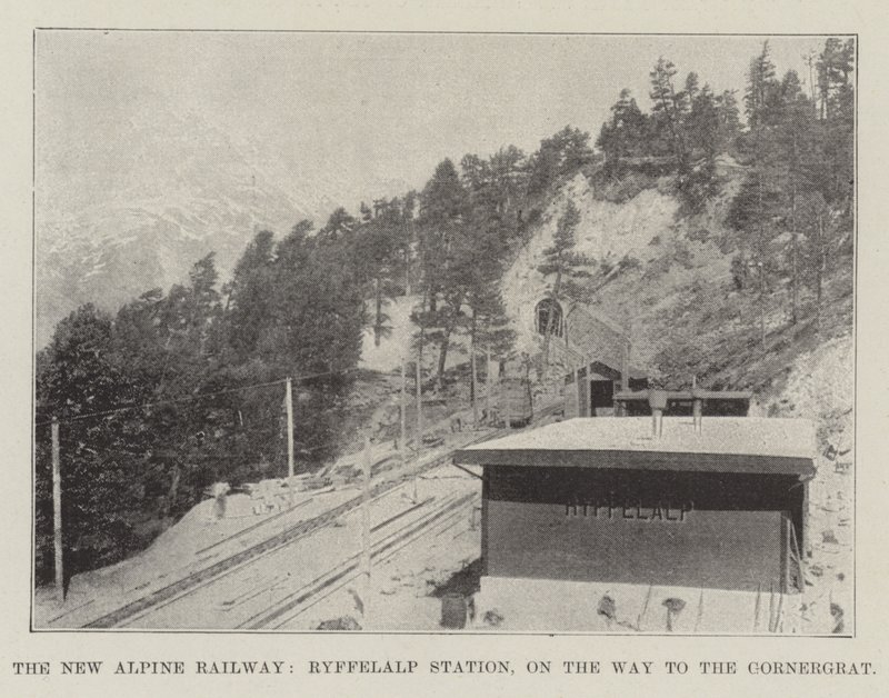 A nova estrada de ferro alpino, estação de Ryffelalp, no caminho para o Gornergrat de English Photographer
