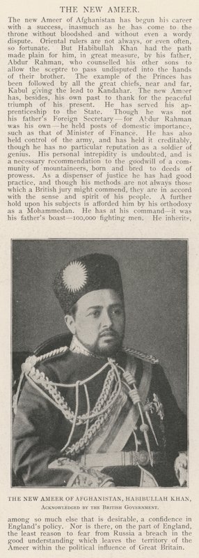 O Novo Ameer do Afeganistão, Habibullah Khan, reconhecido pelo governo britânico de English Photographer