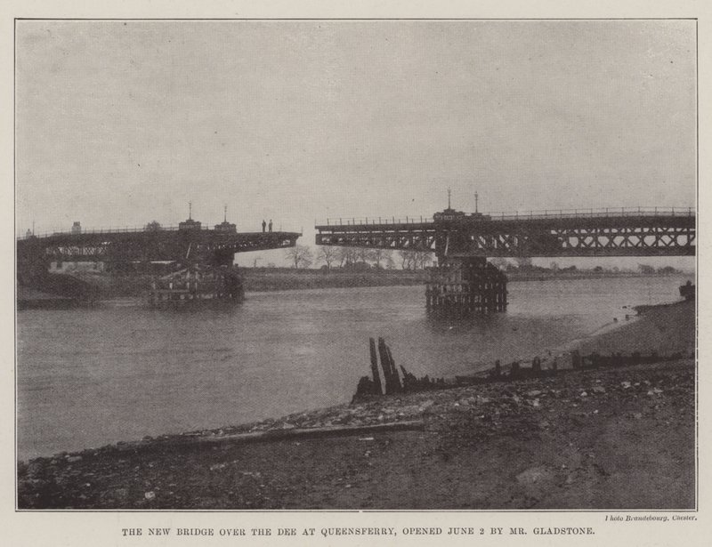 A nova ponte sobre o Dee em Queensferry, inaugurado em 2 de junho pelo Sr. Gladstone de English Photographer