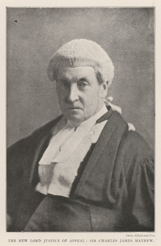 O Novo Senhor Justiça de Apelação, Sir Charles James Mathew de English Photographer