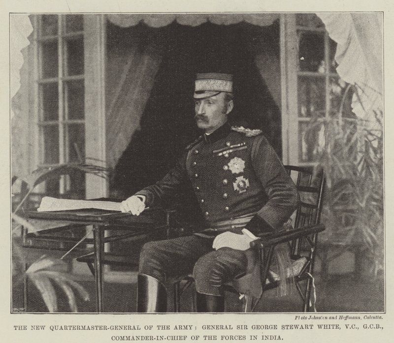 O novo Intendente-Geral do Exército, General Sir George Stewart White, VC, GCB, Comandante-em-Chefe das Forças na Índia de English Photographer