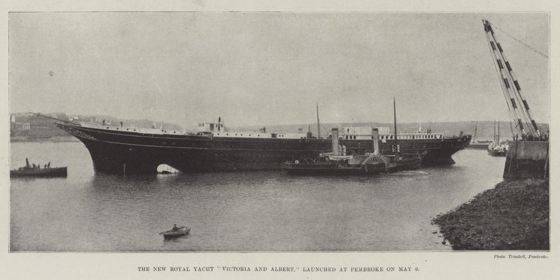 O New Royal Yacht Victoria e Albert, lançado em Pembroke em 9 de maio de English Photographer