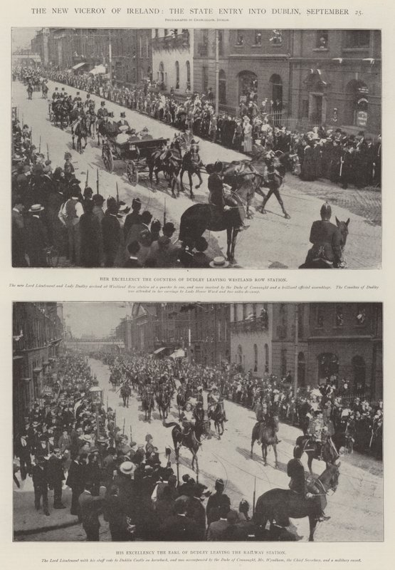 O novo vice-rei da Irlanda, a entrada do Estado em Dublin, 25 de setembro de English Photographer