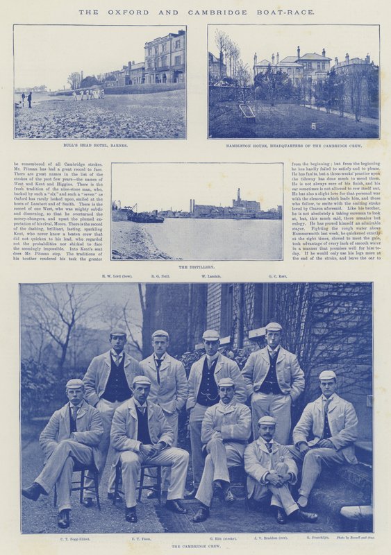 A corrida de barcos de Oxford e Cambridge de English Photographer