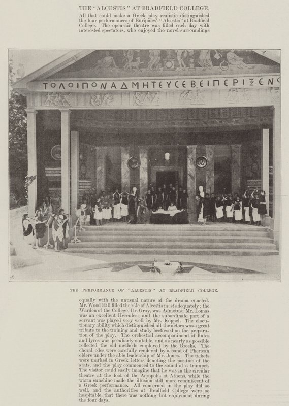 O desempenho de Alcestis no Bradfield College de English Photographer