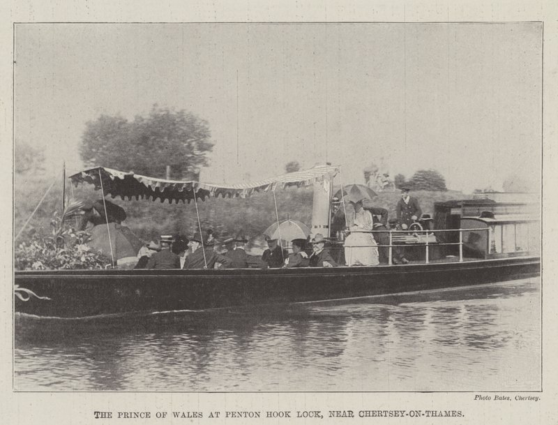 O Príncipe de Gales na Penton Hook Lock, perto de Chertsey-on-Thames de English Photographer