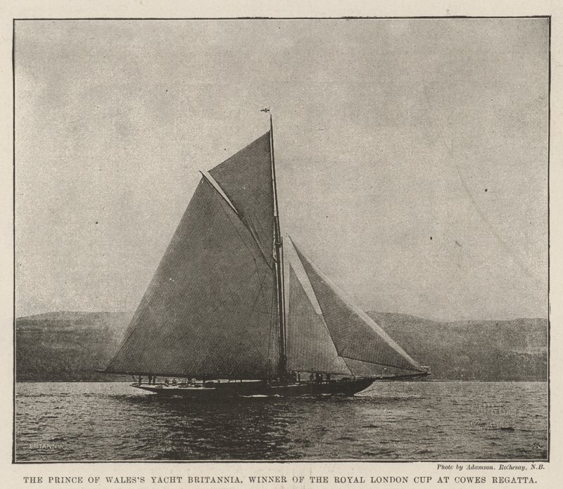 O Príncipe de Waless Yacht Britannia, vencedor da Royal London Cup no Cowes Regatta de English Photographer