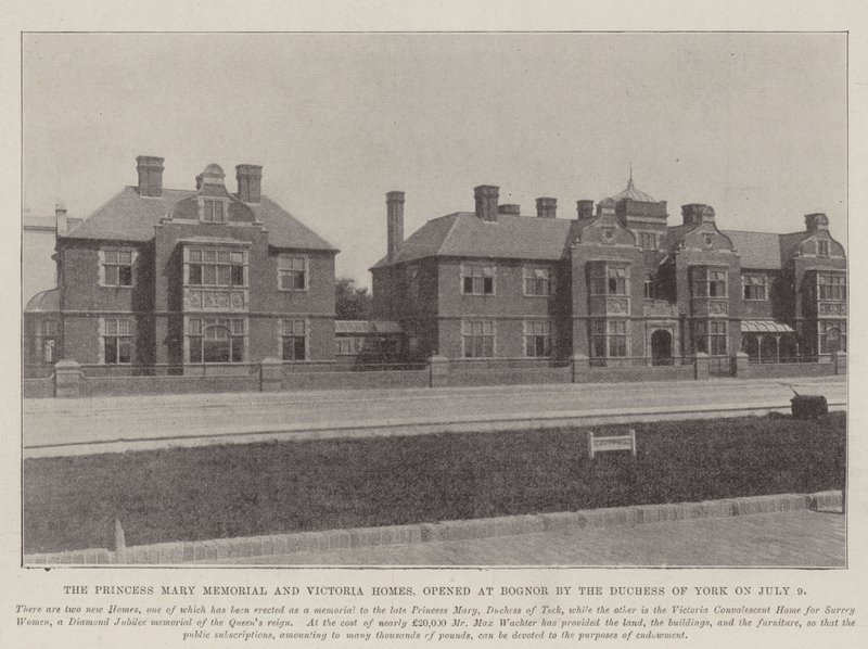 O Princess Mary Memorial e Victoria Homes, inaugurado em Bognor pela duquesa de York em 9 de julho de English Photographer