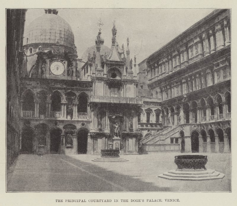 O pátio principal no Palácio dos Doges, Veneza de English Photographer