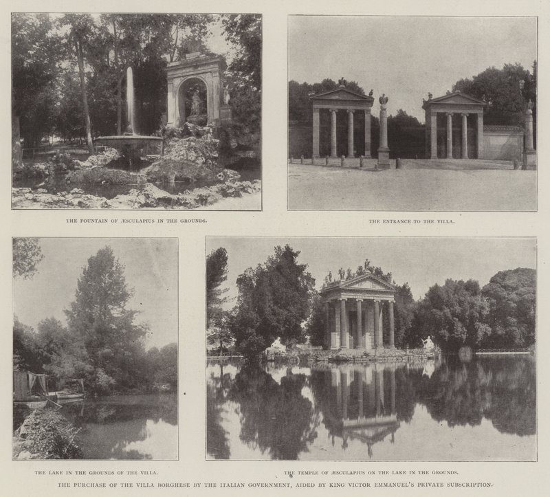 A compra da Villa Borghese pelo governo italiano, auxiliada pelo Rei Victor Emmanuel Assinatura Privada de English Photographer