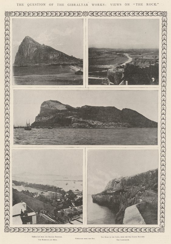 A questão das obras de Gibraltar, vistas sobre a rocha de English Photographer