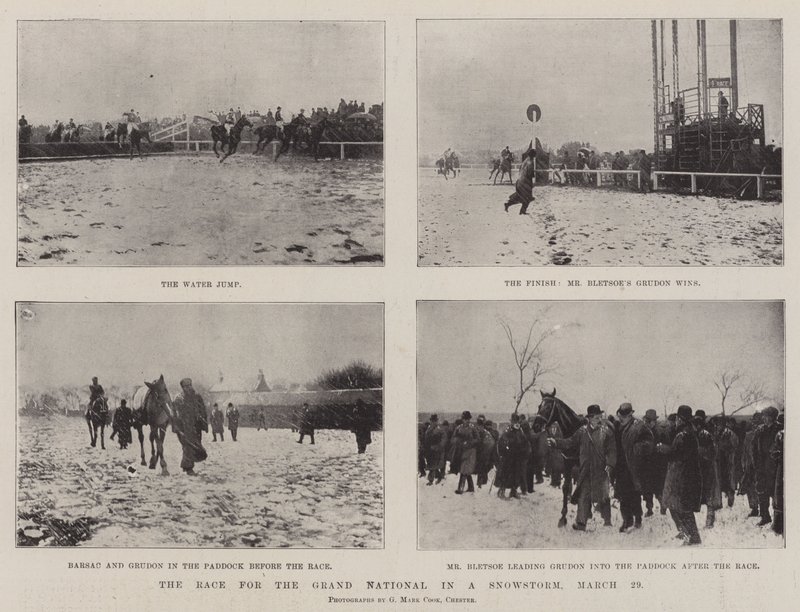 A corrida para o Grand National em uma tempestade de neve, 29 de março de English Photographer