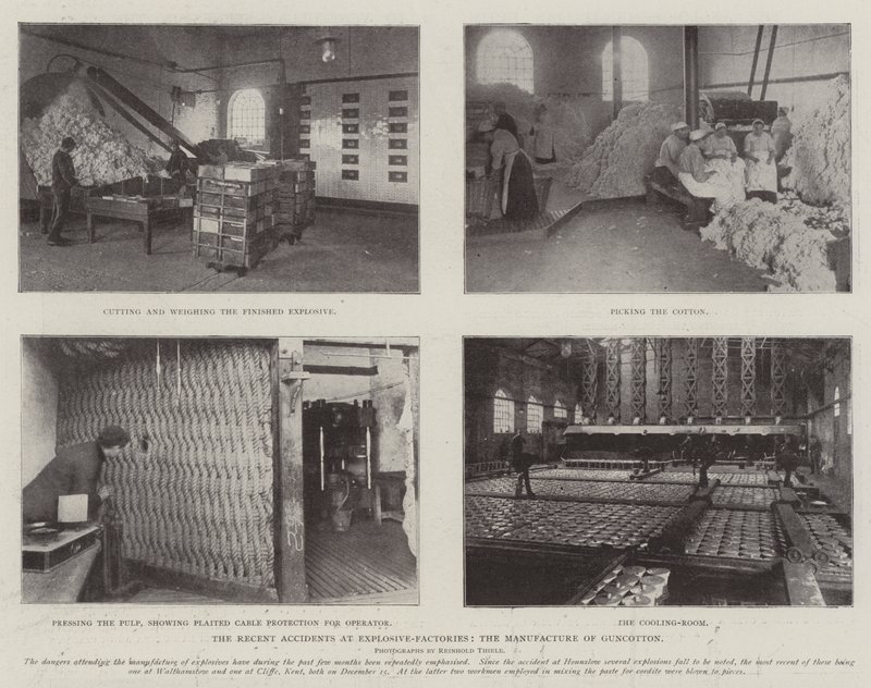 Os Acidentes Recentes em Fábricas Explosivas, a Fabricação de Guncotton de English Photographer