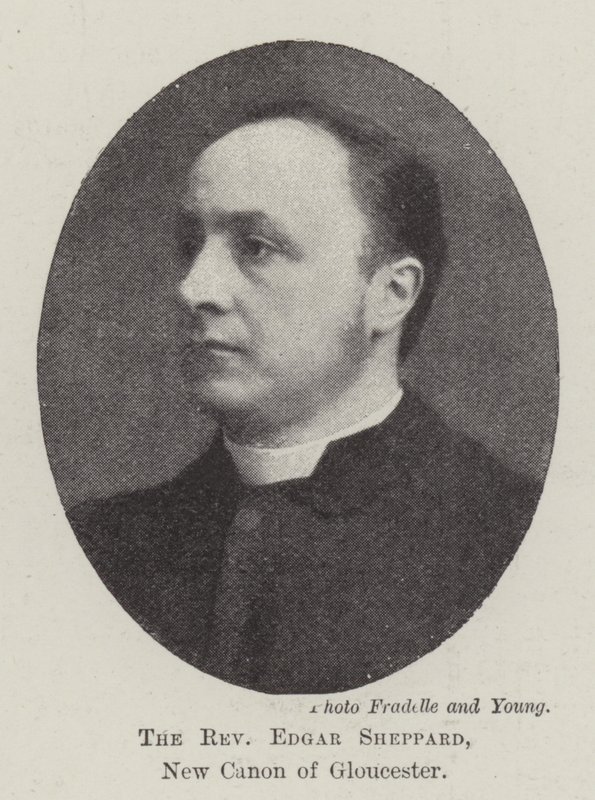 O reverendo Edgar Sheppard, novo cânon de Gloucester de English Photographer