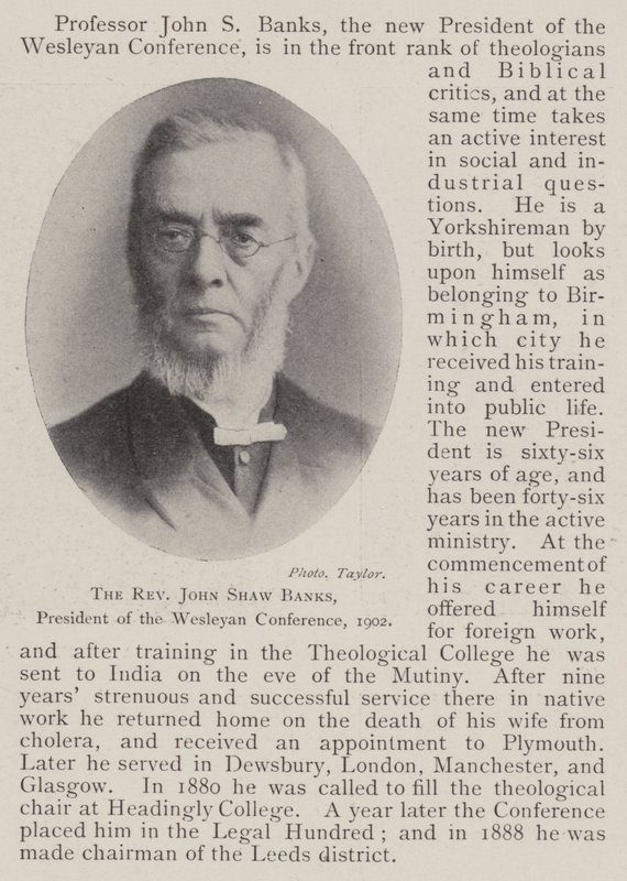 O Reverendo John Shaw Banks, Presidente da Conferência Wesleyana, 1902 de English Photographer