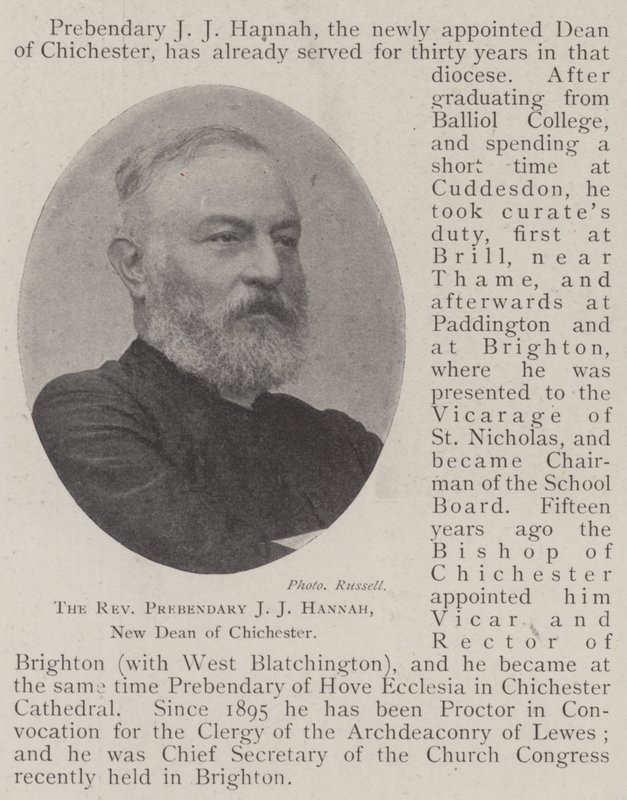 O Reverendo Prebendary JJ Hannah, Novo Reitor de Chichester de English Photographer