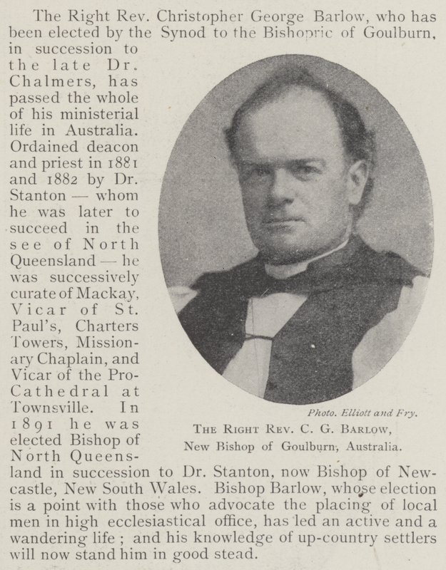 O Reverendíssimo CG Barlow, Novo Bispo de Goulburn, Austrália de English Photographer