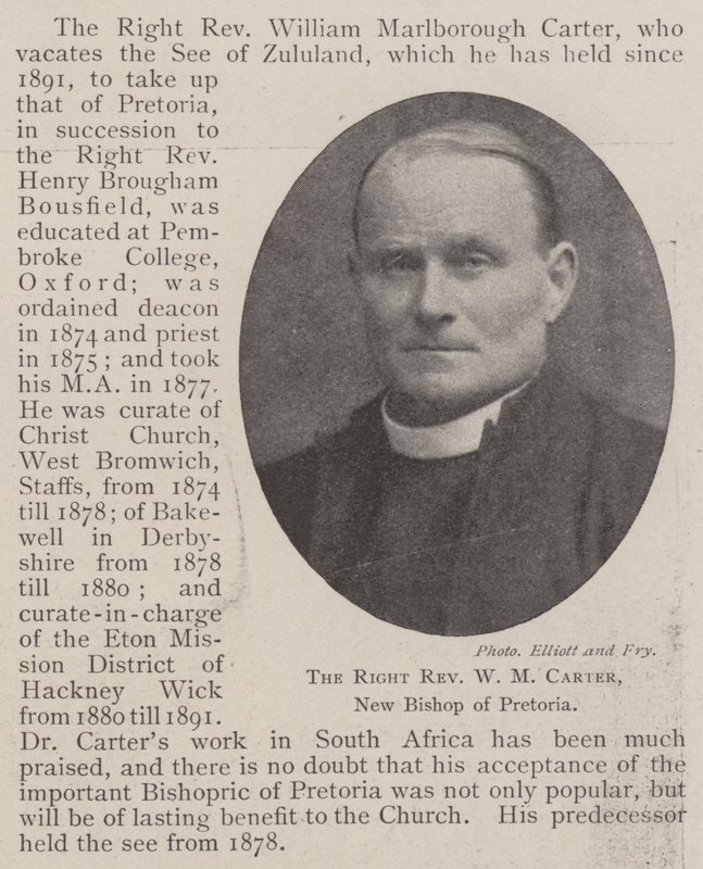 O Reverendíssimo WM Carter, Novo Bispo de Pretória de English Photographer