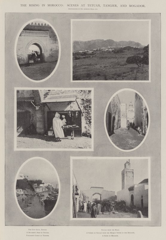 A ascensão em Marrocos, cenas em Tetuan, Tânger e Mogador de English Photographer