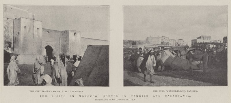 A ascensão em Marrocos, cenas em Tânger e Casablanca de English Photographer