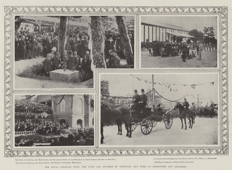 O Royal Colonial Tour, o Duque e a Duquesa da Cornualha e York em Melbourne e Ballarat de English Photographer