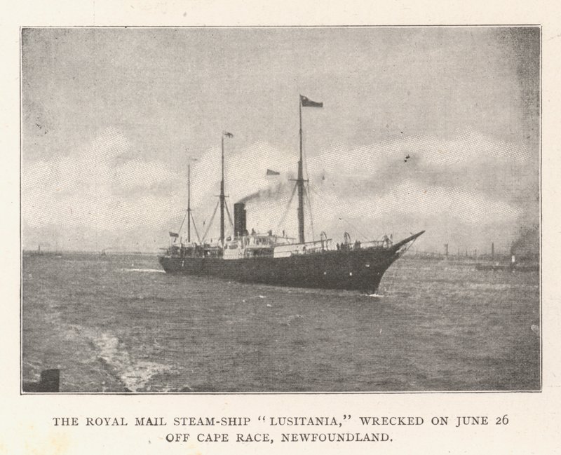 O Royal Mail Steam-Ship Lusitania, naufragado em 26 de junho na costa de Cape Race, Newfoundland de English Photographer