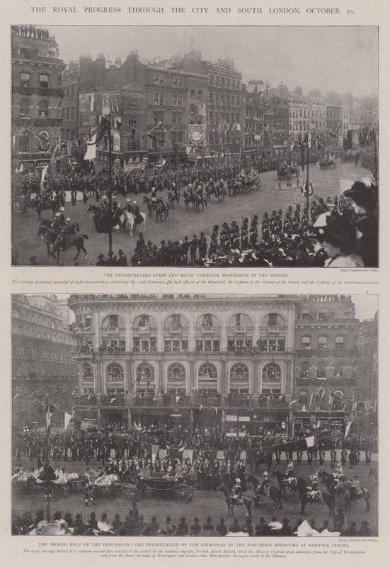O progresso real através da cidade e do sul de Londres, 25 de outubro de English Photographer