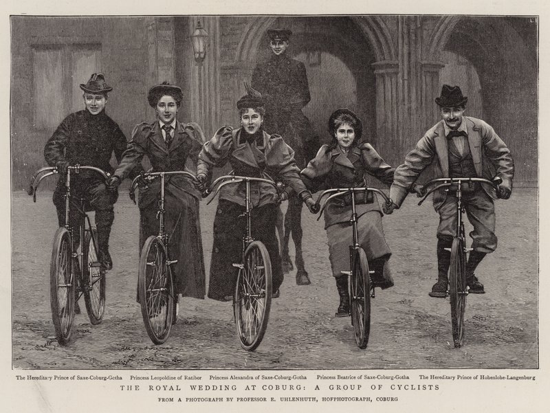 O casamento real em Coburg, um grupo de ciclistas de English Photographer