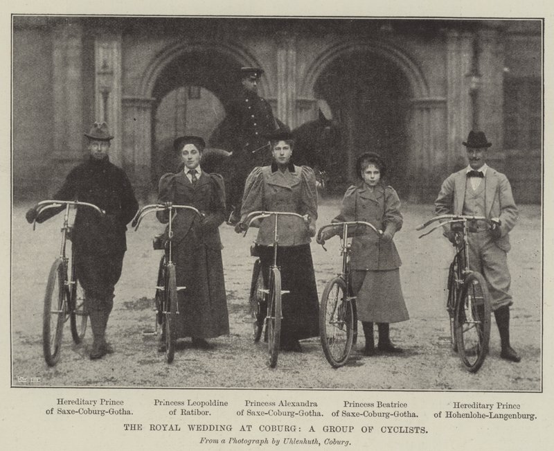 O casamento real em Coburg, um grupo de ciclistas de English Photographer