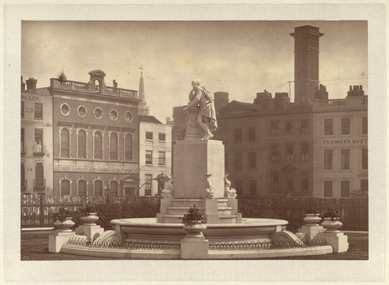 A, shakespeare, chafariz, e, estátua, em, leicester, quadrado de English Photographer
