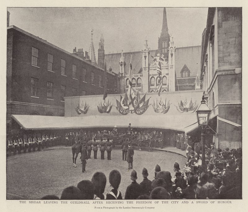 O Sirdar deixando o Guildhall depois de receber a Liberdade da Cidade e uma Espada de Honra de English Photographer