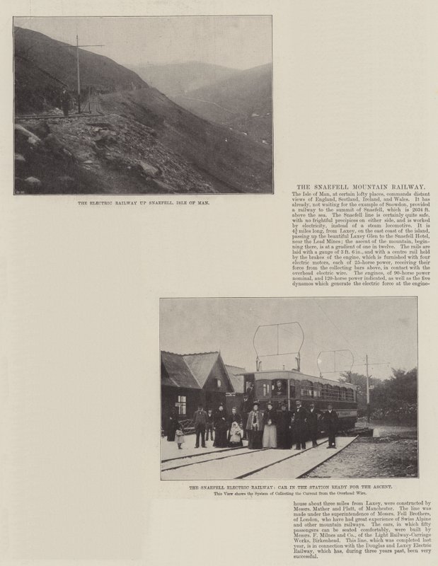 A estrada de ferro da montanha de Snaefell de English Photographer