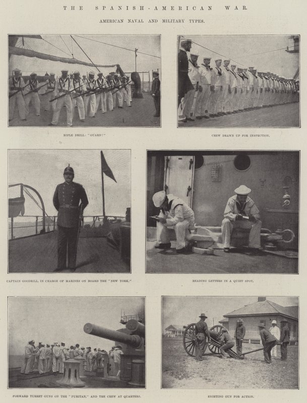 A guerra hispano-americana, os tipos naval e militar americano de English Photographer