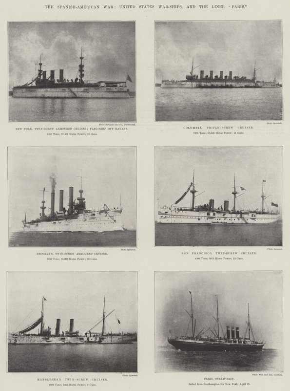 A Guerra Hispano-Americana, os Navios de Guerra dos Estados Unidos e o Forro de Paris de English Photographer