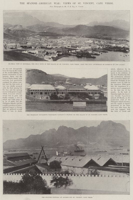 A guerra hispano-americana, vistas de São Vicente, Cabo Verde de English Photographer