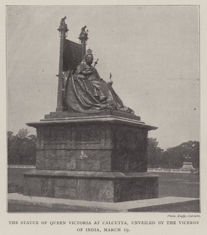 A Estátua da Rainha Vitória em Calcutá, revelada pelo Vice-rei da Índia, 19 de março de English Photographer