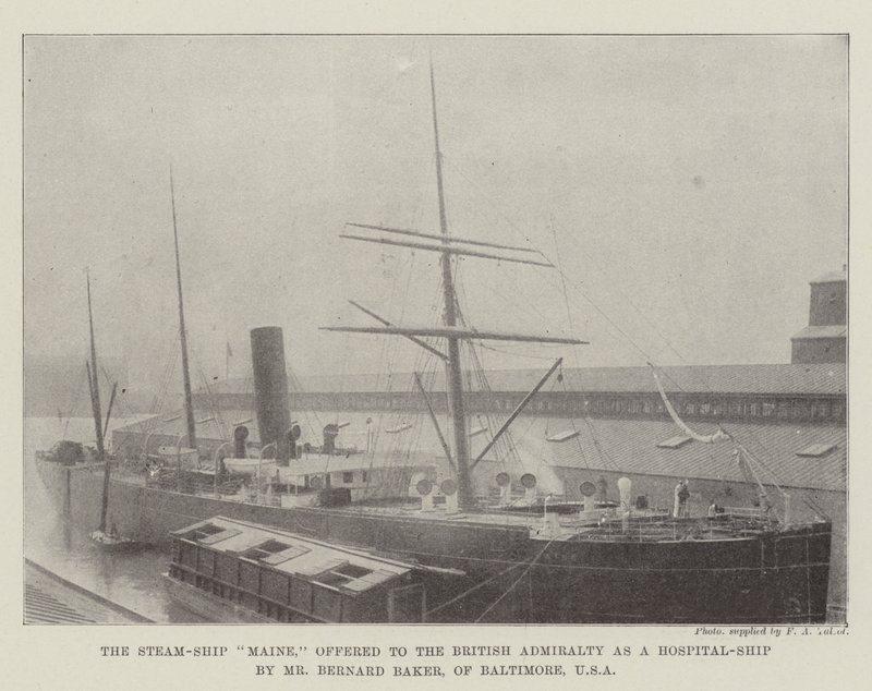 The Steam-Ship Maine, oferecido ao Almirantado Britânico como navio-hospital pelo Sr. Bernard Baker, de Baltimore, EUA de English Photographer