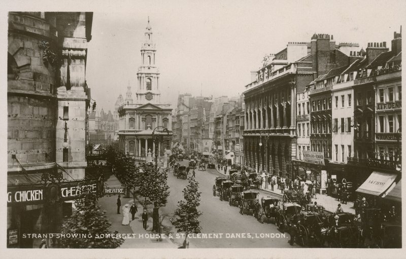 The Strand, mostrando Somerset House e St Clement Danes, Londres de English Photographer