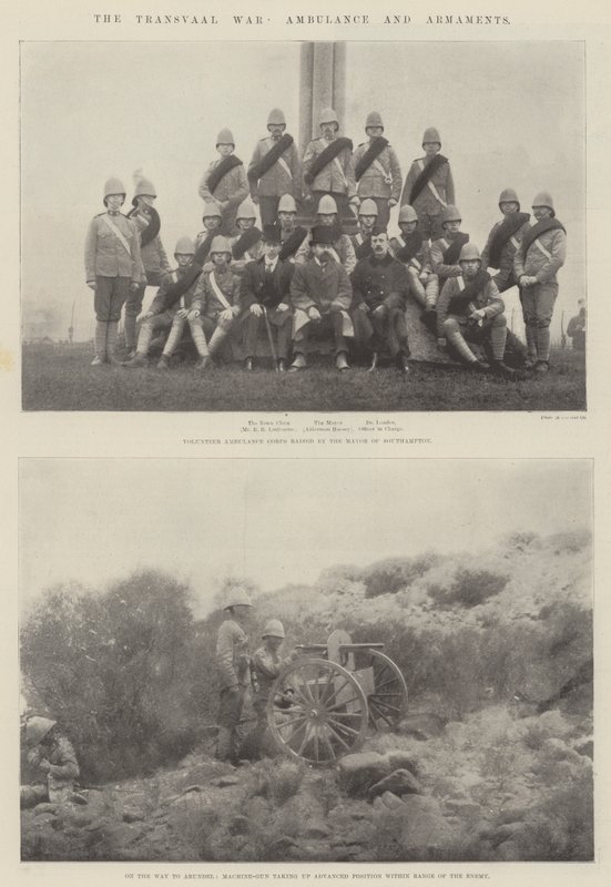 A guerra, a ambulância e os armamentos de Transvaal de English Photographer