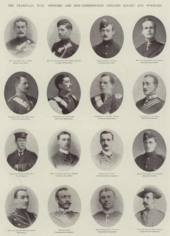 A Guerra do Transvaal, Oficiais e Não Comissionados mortos e feridos de English Photographer