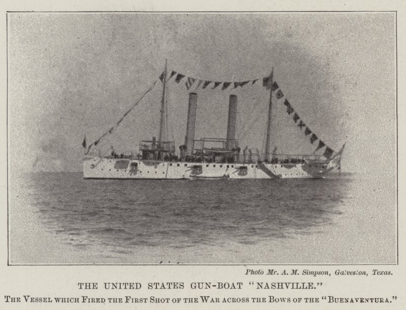 Os Estados Unidos Gun-Boat Nashville de English Photographer
