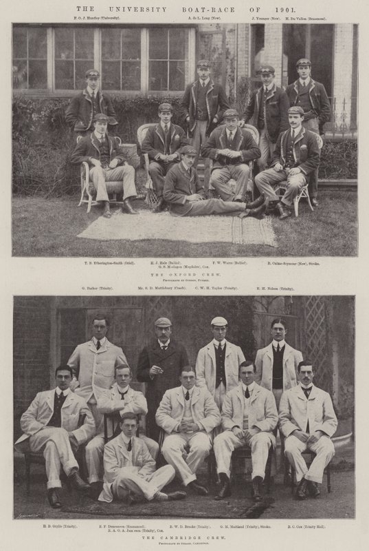 A corrida de barcos da universidade de 1901 de English Photographer